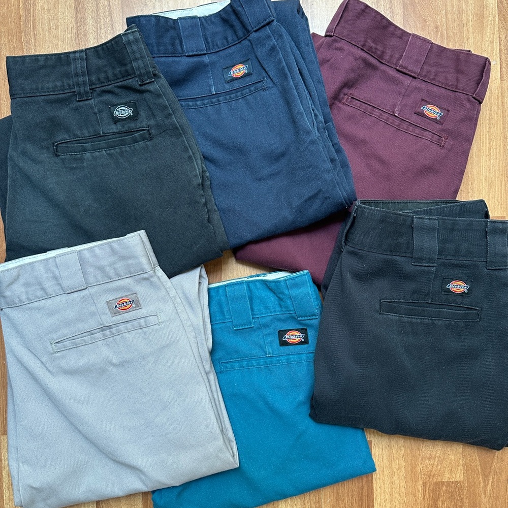 Dickies 874 Lot of 6 Pairs in Various Colors! 34W x 30L
